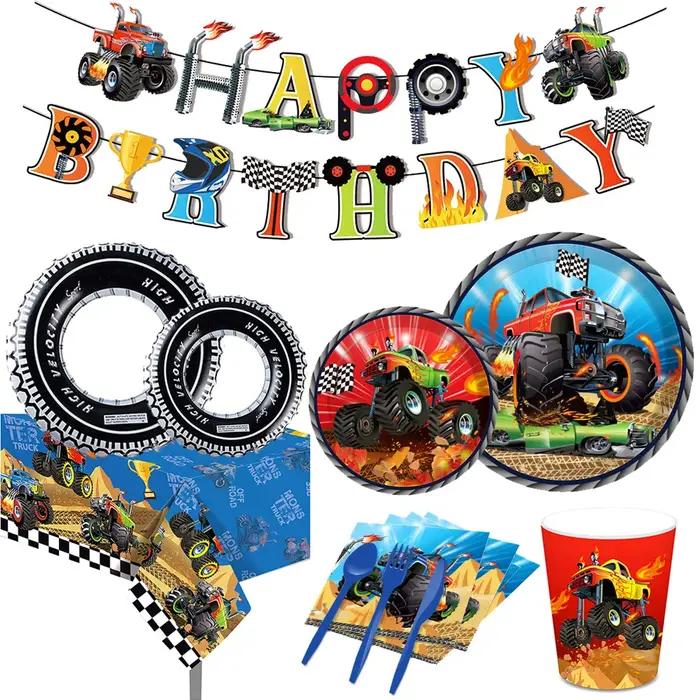 1 pièces grand monstre camion ballon voiture thème anniversaire feuille Ballons camion à benne bascu