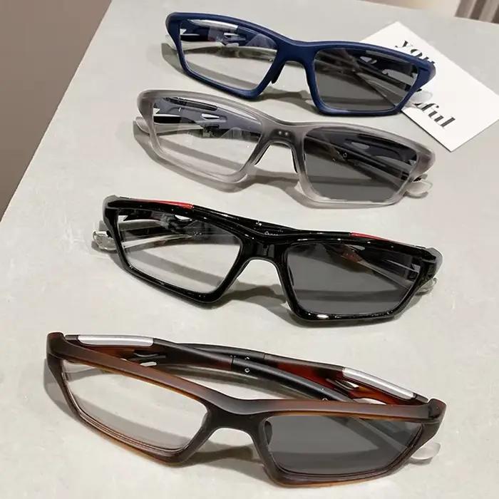 Lunettes de sport photochromiques TR90 pour myopie, unisexe, pour femmes et hommes, carrées, vue de
