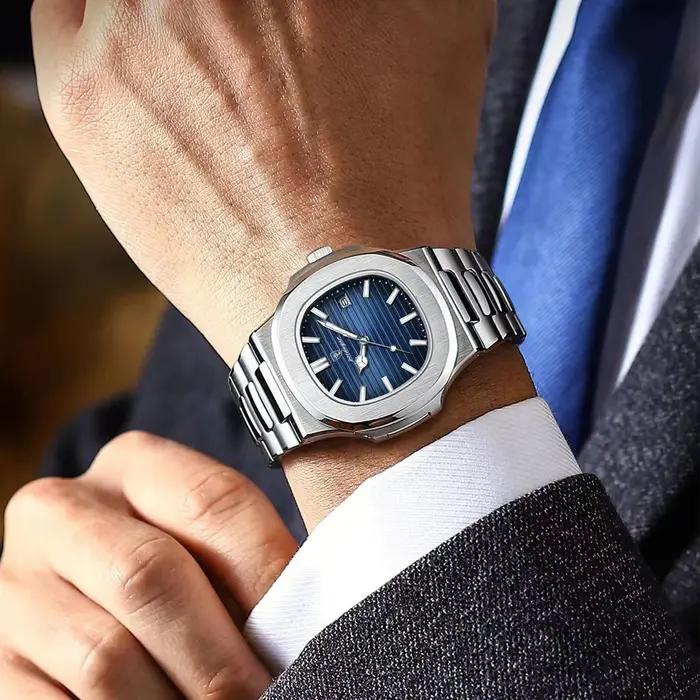 POEDAGAR marque de luxe hommes montre-bracelet à Quartz en acier inoxydable étanche lumineux Date ho