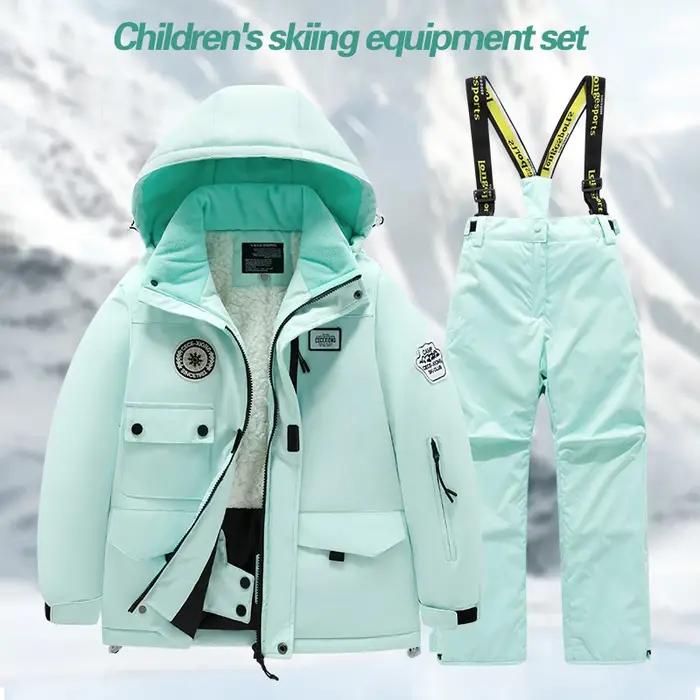 Combinaison de ski d'hiver pour enfants, pour garçons et filles, manteau épais coupe-vent et impermé