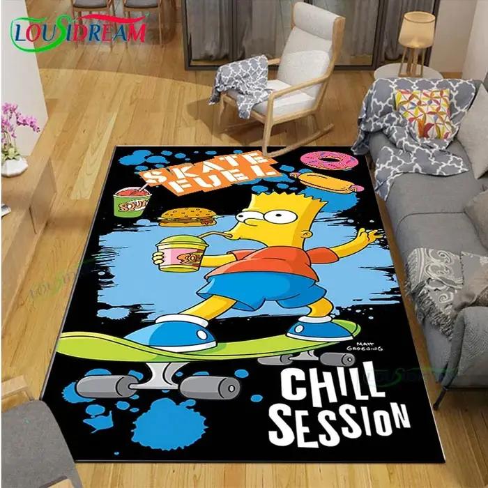 Tapis imprimé des Simpson résistant pour extérieur et intérieur décoration chambre à coucher cadeau occassions spéciales