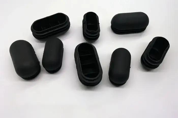 Embouts ovales en plastique noir, bouchons d'étanchéité, inserts de tube, couvercle de section de tu