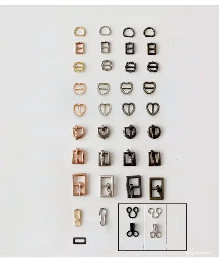 Mini boutons pour bricolage de vêtements de poupée, 20 pièces, sac en jean, boucles métalliques, vêt