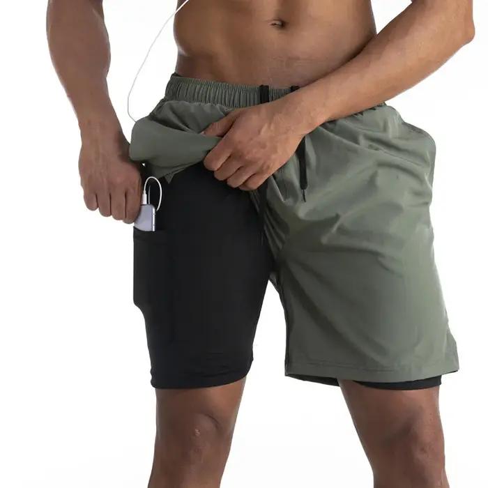 Shorts de course homme 2 en 1 été 2026 - Séchage rapide pour jogging, fitness et gym