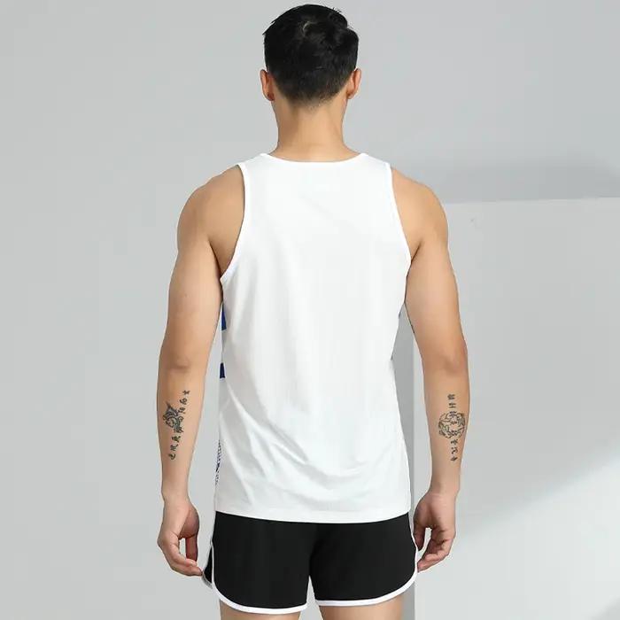 Survêtement homme jogging séchage rapide - Ensemble marathon gilet + short athlétisme fitness exercice