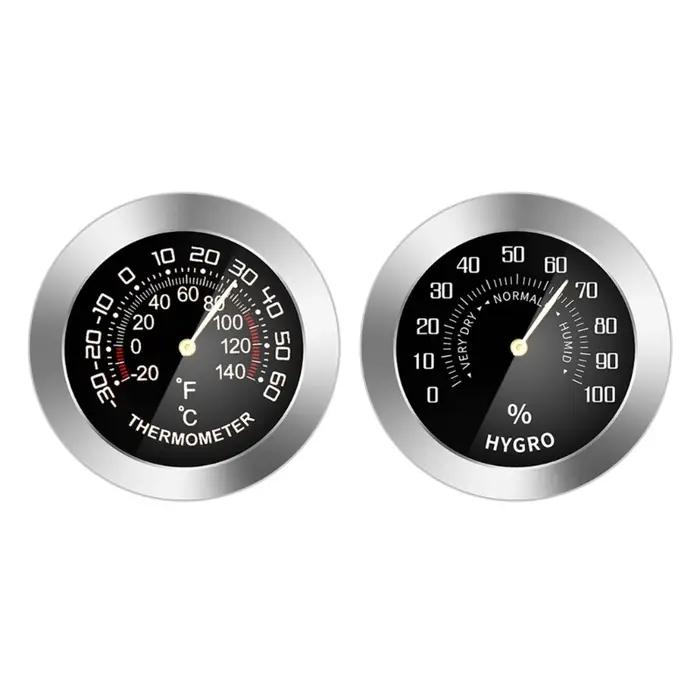 Mini thermomètre/hygromètre analogique en métal mécanique pour voiture, détecteur de température/hum