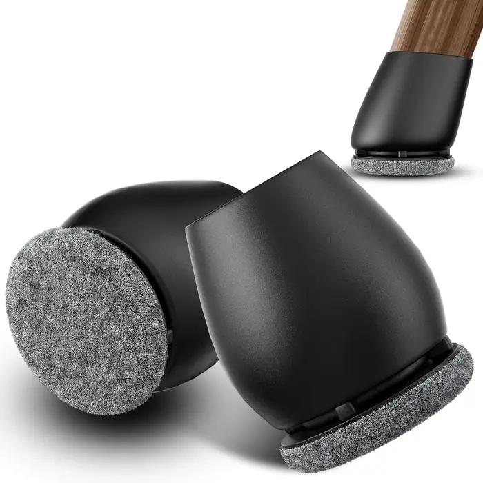 Protecteurs de pieds de chaise, 8 pièces, couvre-pieds diagonale gris avec coussinets en feutre épai