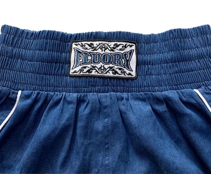 Short de boxe Floury, combinaison d'entraînement Muay Thai, pantalon de combat, short en Denim pour