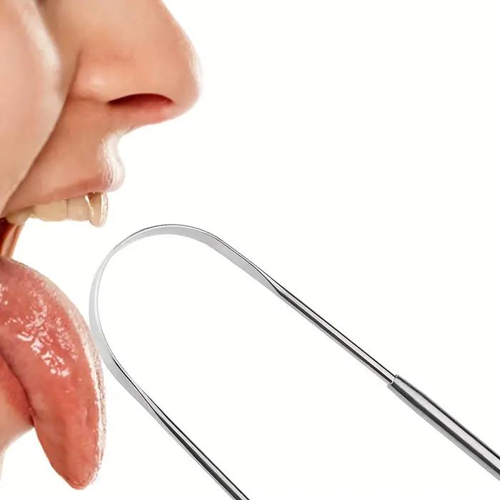 Grattoir de nettoyage de langue en acier inoxydable, 1/2/6 pièces, réutilisable, revêtement de langu