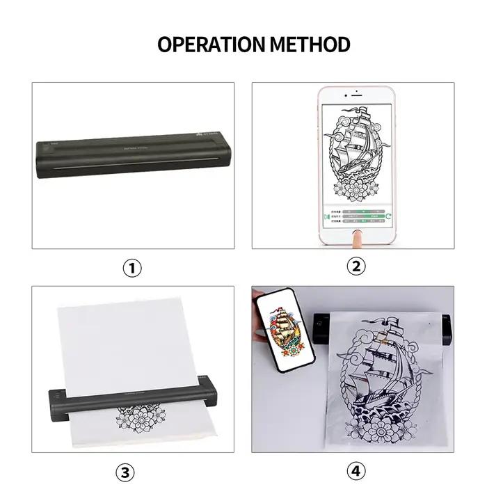 Imprimante de Transfert de Cailloux de Tatouage Portable ATS886, Appareil Thermique pour Dessiner de