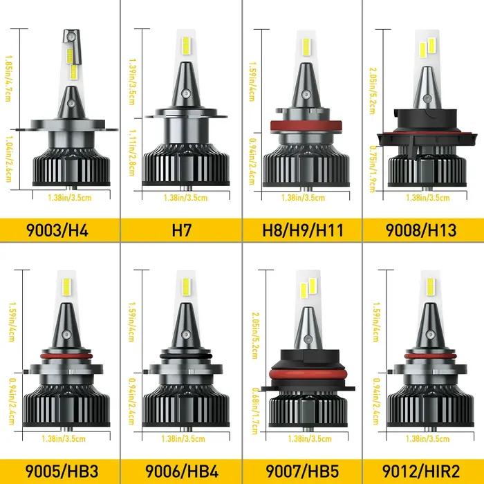 2 pièces AUXITO Y13 H7 LED 6500K blanc 16000LM 80W Canbus Turbo LED H4 H8 H11 9005 9006 9012 HIR2 H1