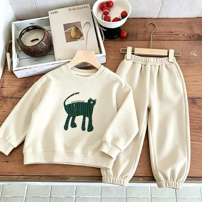 Ensemble de survêtements pour enfants : Sweat-shirts et pantalons de survêtement simples et tendance