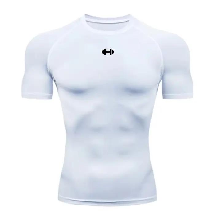 T-shirt de compression élastique pour homme, séchage rapide, sport, athlétique, gym, entraînement, é