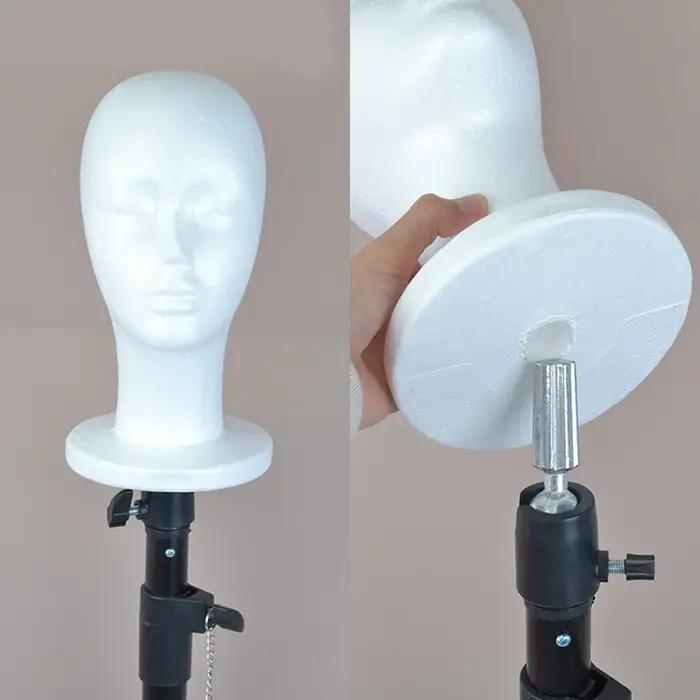 Tête de Mannequin femme, chapeau en mousse de polystyrène, présentoir de lunettes, présentoir de per