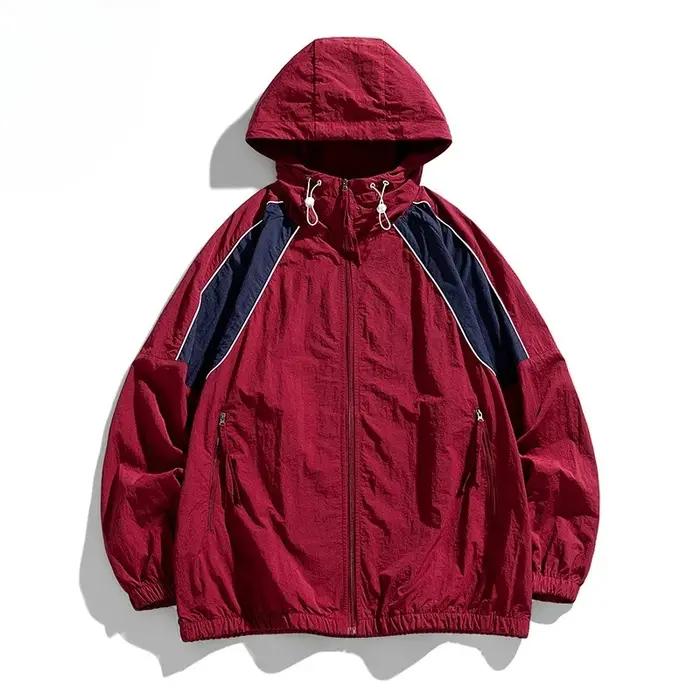 Veste coupe-vent imperméable Harajuku unisexe, veste à capuche de protection solaire d'été, vêtement