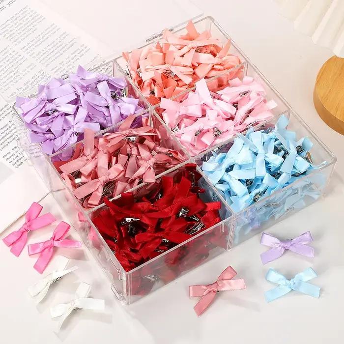 Mini nœud papillon pour enfants, couleur unie, avec pince à cheveux, Style Ballet, ruban tressé, acc