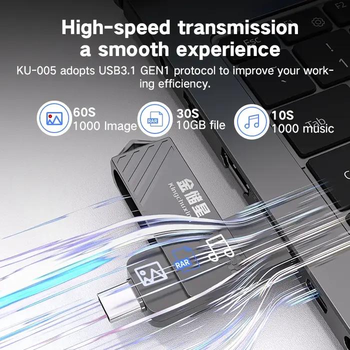 Kingchuxing clé USB type-c à semi-conducteurs haute vitesse 128GB 256GB 512GB disque dur Mobile doub
