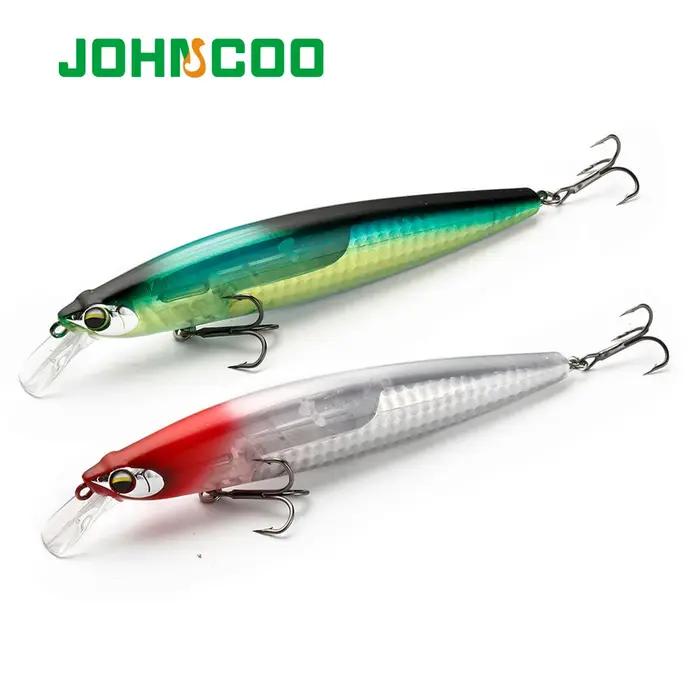 JOHNCOO vairon flottant 130mm 18.5g longue coulée appât dur lame Flash Wobbler leurre de pêche leurr