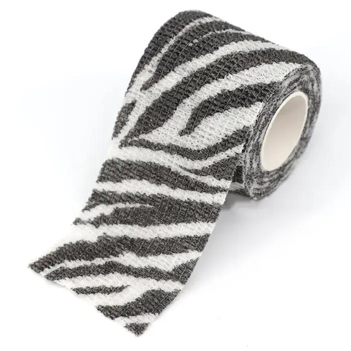 Bandage élastique auto-adhésif imprimé animal, bande ronde de sport pour Li-des doigts, trousse de p
