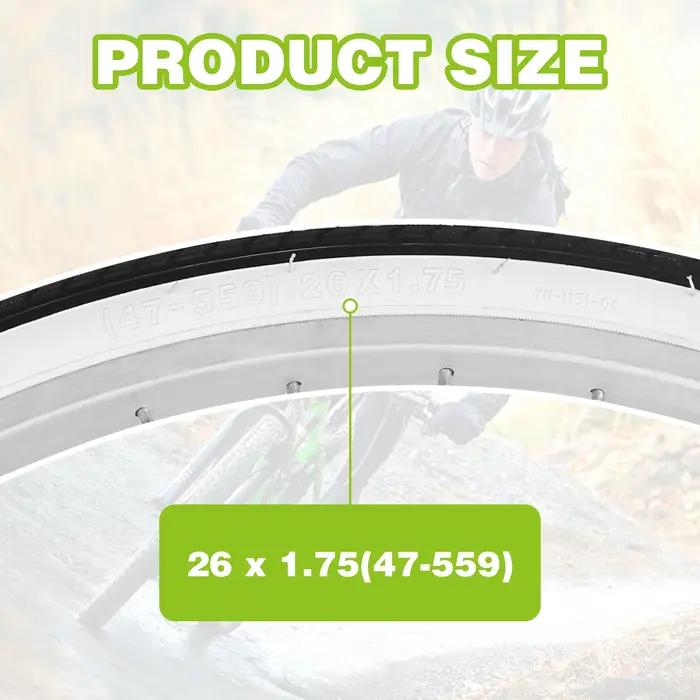 Pneu vélo 26x1.75 ZUKKA pliant mural blanc - Antidérapant drainage urbain banlieue