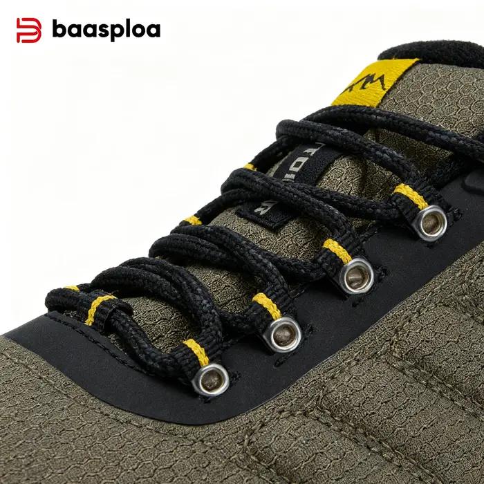 Baasploa chaussures de randonnée hommes escalade en plein air à lacets baskets mâle anti éclaboussur