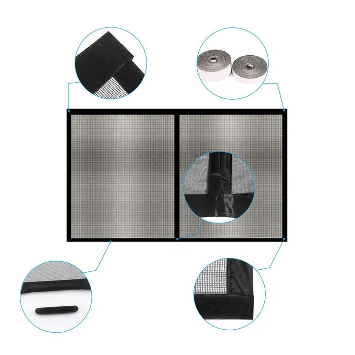 Écran de porte de garage magnétique en plastique noir, 8 pi x 7 pi
