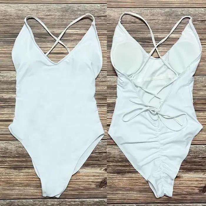 2025 maillot de bain une pièce blanc maillots de bain femmes natation trempé grande taille pur maill