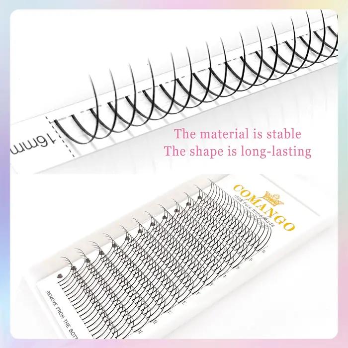 extension de cils en forme de A base plate et effilée mélange de cils 8-15mm/16-18mm matte cluster o