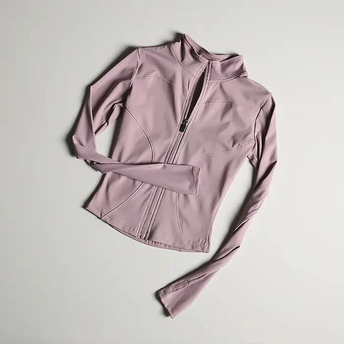 Veste de sport coupe cintrée col montant manteau à fermeture éclair sport Fitness vêtements de Yoga