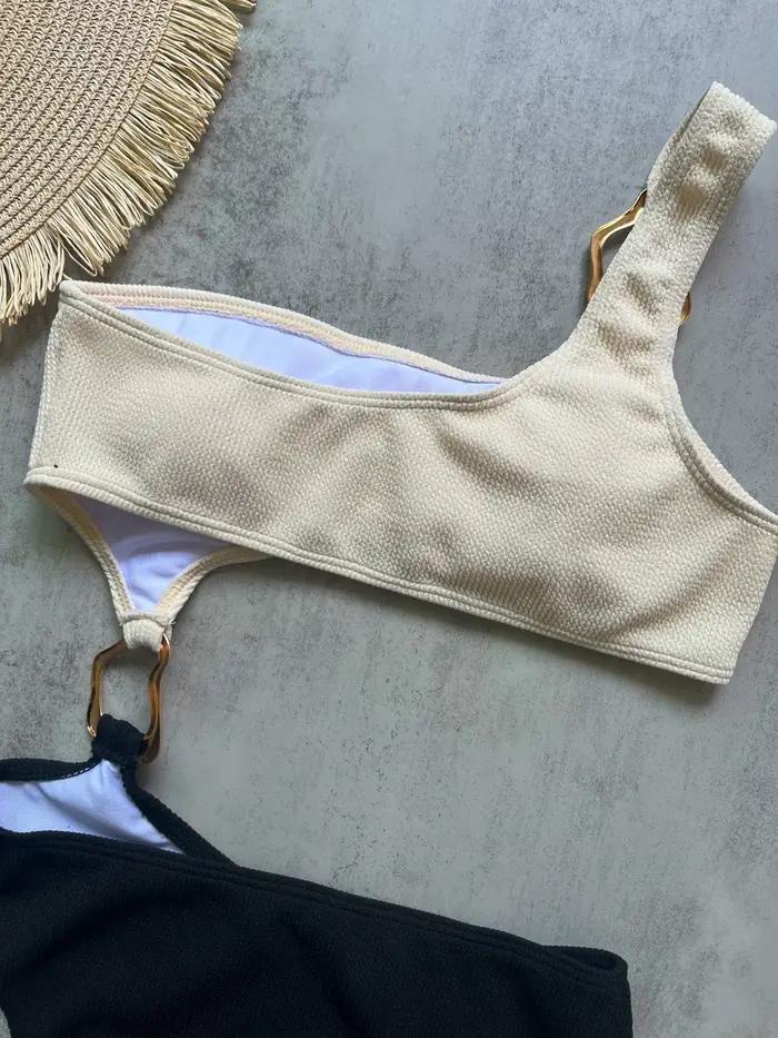 Nouveau épissage asymétrique une épaule une pièce maillot de bain femmes maillots de bain femme anne