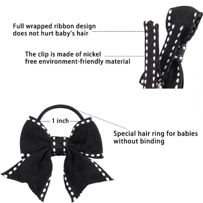 Lot de 10 pinces à cheveux, barrettes, nœuds et élastiques pour filles, accessoires pour l'école, ve