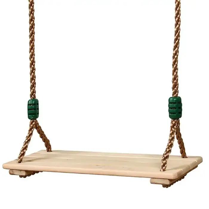 Balançoire en bois Anti-Corrosion de haute qualité à quatre planches polies, balançoire en bois past