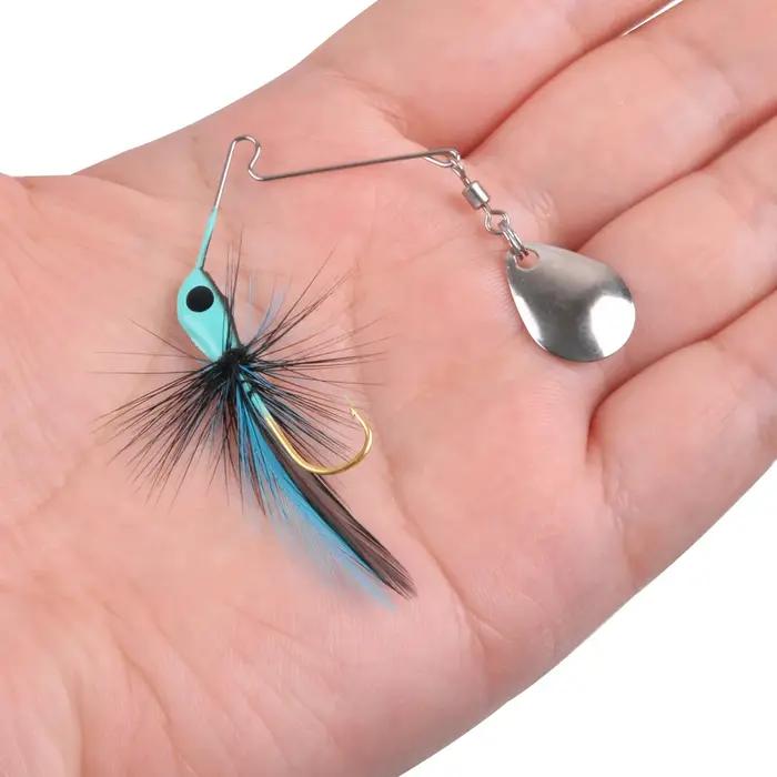 3 pièces Spinner appât bar leurre de pêche métal Spinnerbait gabarit tête crochet pour brochet bar t