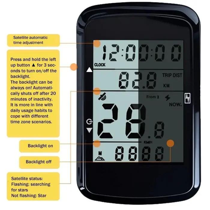 Compteur de vitesse GPS pour vélo 24 pouces odomètre étanche pour cyclisme longue distance entraînement sportif