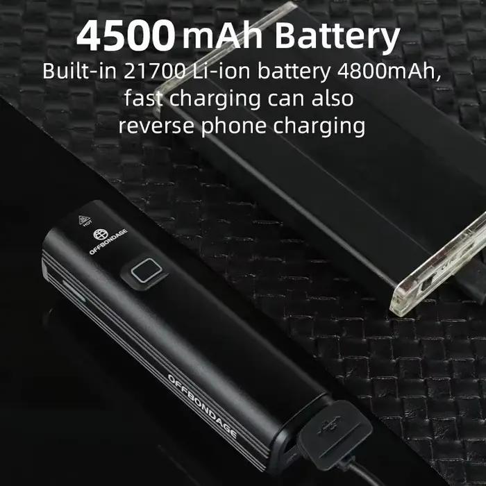 OFFBONDAGE Vélo Lumière 1000Lumen Vélo Phare Banque de Puissance Lampe de Poche Guidon USB Charge VT