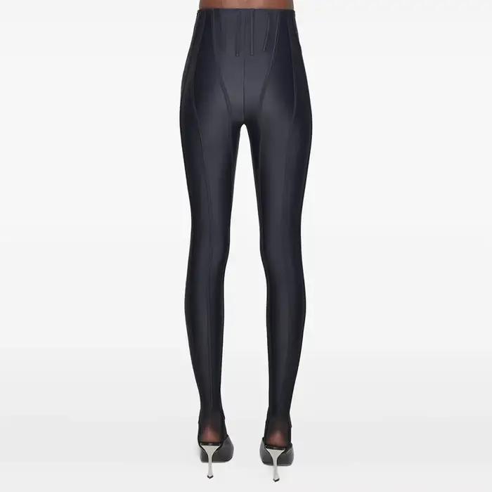TWOTWINSTYLE solide épissé plis Chic pantalon femme taille haute minceur Streetwear minimaliste femm