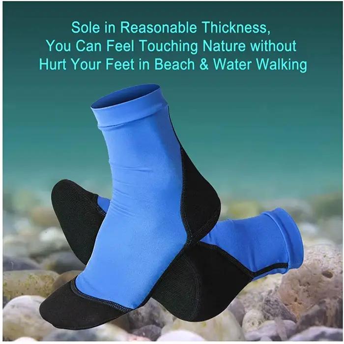 Chaussettes à ailerons en néoprène pour sable et plage, dessus fin en polyester, semelles en néoprène, protection solaire, pour volley-ball, football et activités plage