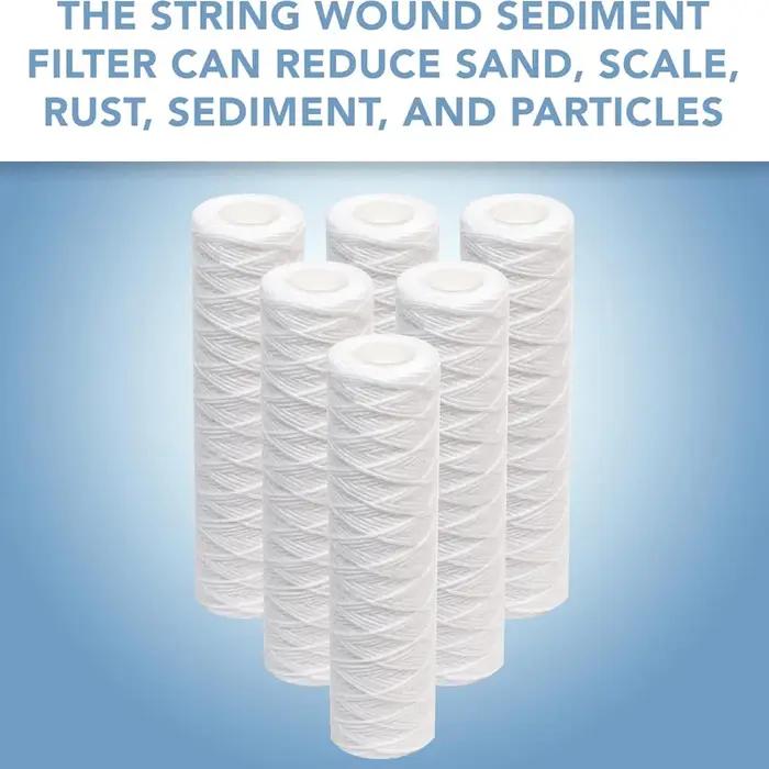 Cartouches de filtre à eau à sédiments enroulées universelles, 6 pièces, pour la plupart des unités