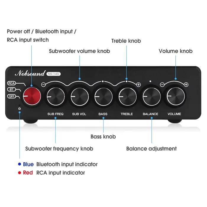 Nobsound NS-14G 2.1 canaux HiFi Bluetooth TPA3116 amplificateur numérique AUX caisson de basses de b