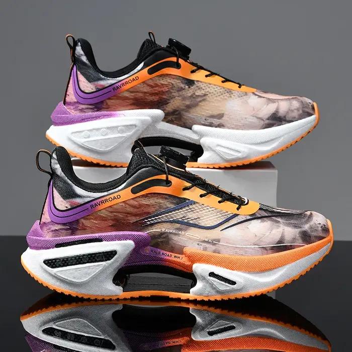 Chaussures de course élastiques pour homme chaussures de sport à plaque de carbone avec boucle rotative pour femme chaussures professionnelles amortissantes occasions spéciales endurance running