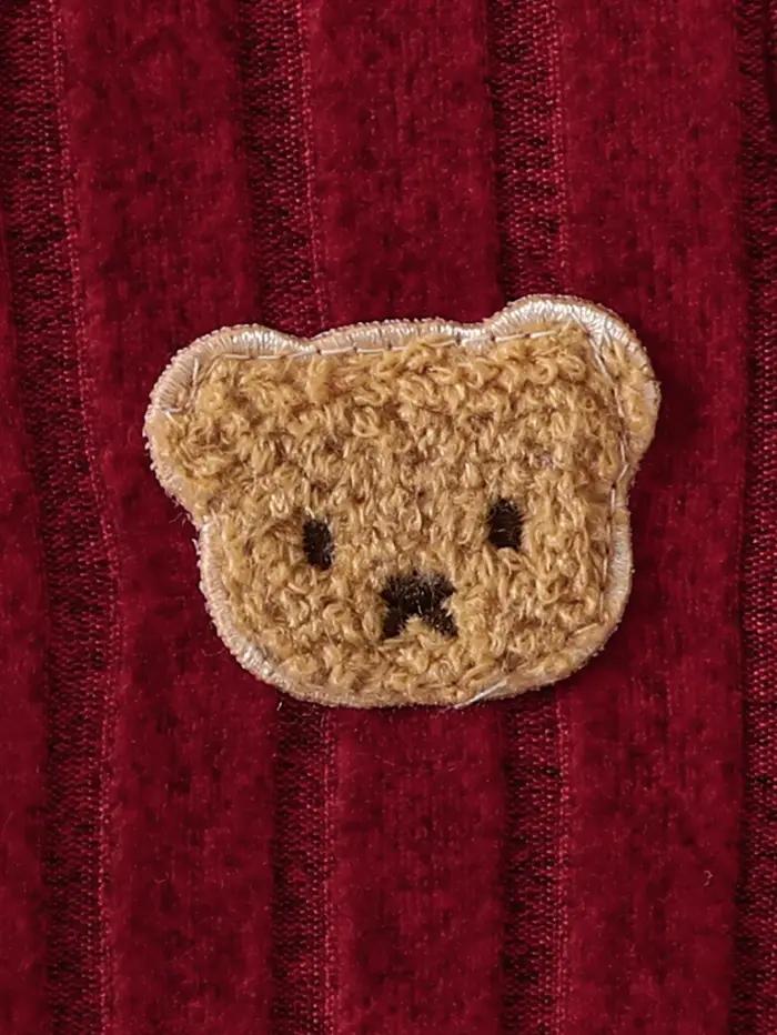 【Bébé garçon】 Combinaison rouge d'automne et d'hiver avec boutons à simple boutonnage sur le devant