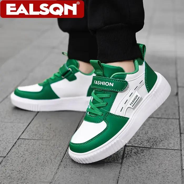 Baskets décontractées en cuir PU pour enfants, chaussures de basket-ball tendance pour garçons, bask