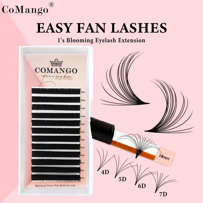CoMango Extensions de cils de ventilateur facile bricolage 2d/3d/4d/10d Extensions de cils en fleurs