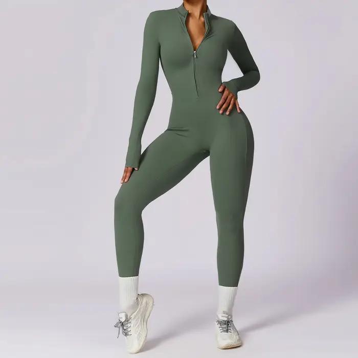 Combinaison de yoga femme push up manches longues veste une piece sport fitness course a pied activites sportives occasions speciales