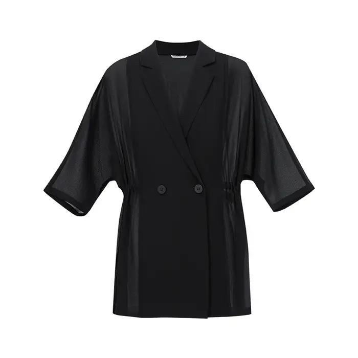 Blazer Amii pour femme – Nouvelle collection été 2026 – Veste légère en mousseline à revers cranté e