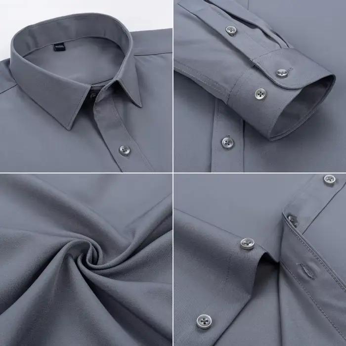 Nouvelles chemises pour hommes à manches longues, chemises habillées pour hommes, coupe ajustée, che