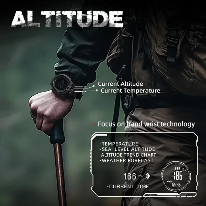 Km TH EDGE-Montre intelligente militaire étanche pour homme, altimètre, baromètre, therye.com, bouss
