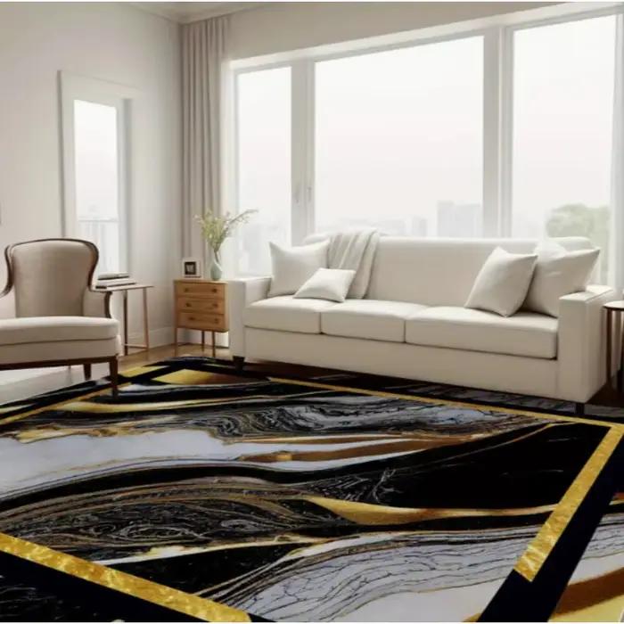 Tapis géométrique léger et durable pour intérieur et extérieur, décoration de sol pour canapé et table à thé
