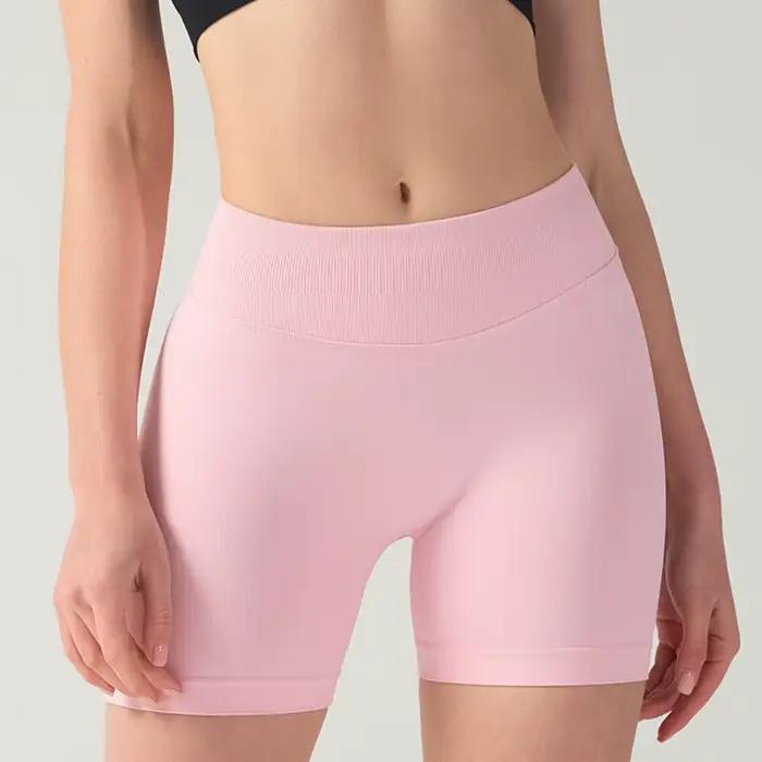 Short en tricot Pilates, entraînement à l'intensité moyenne, hanches pêche très extensibles, sans li