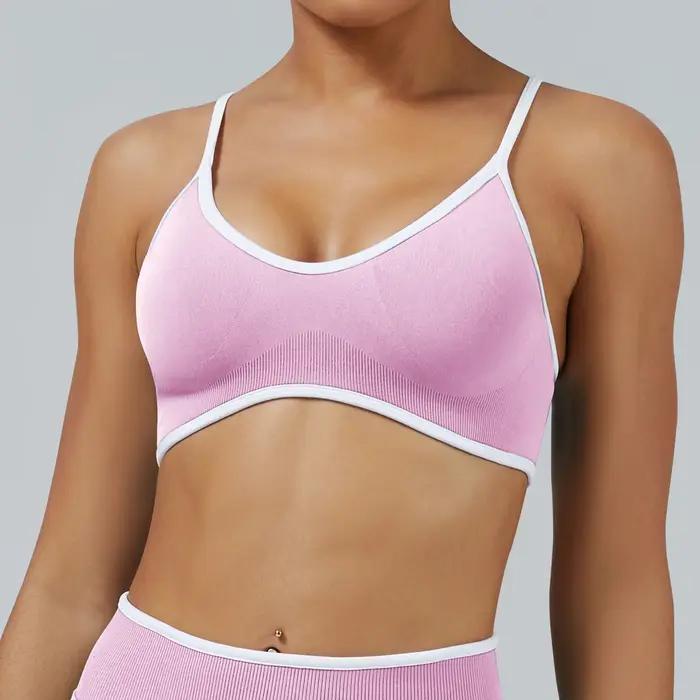 Soutien-gorge de sport haute résistance, haut de yoga sans couture, vêtements de sport pour femmes,